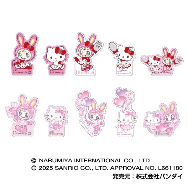 日本 Sanrio Hello Kitty x Mezzo Piano 聯乘限定系列 亞加力貼紙盲盒