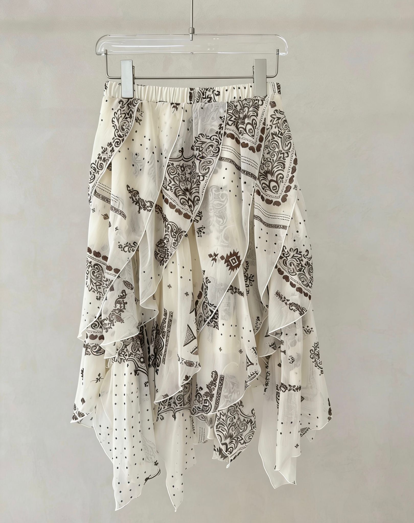 A20b G622727250 波希米亞風不規則半身裙 - 白色