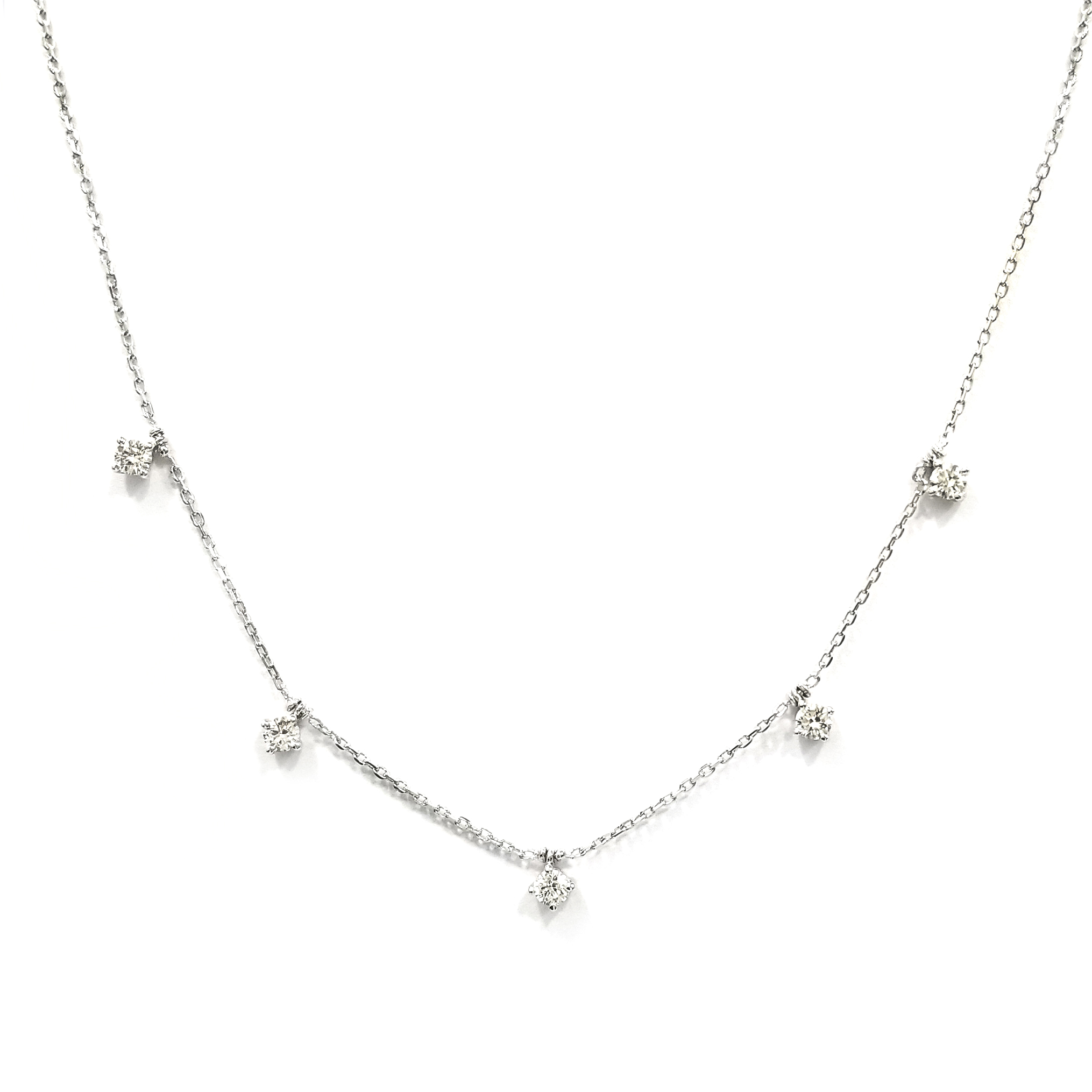 PT850鉑金天然鑽石滿天星頸鏈