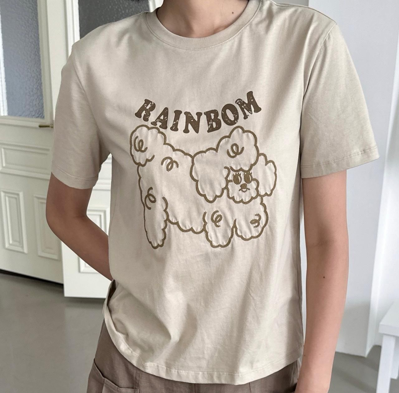 A42b G521024734 RAINBOM狗仔圖案T-Shirt - 卡其色
