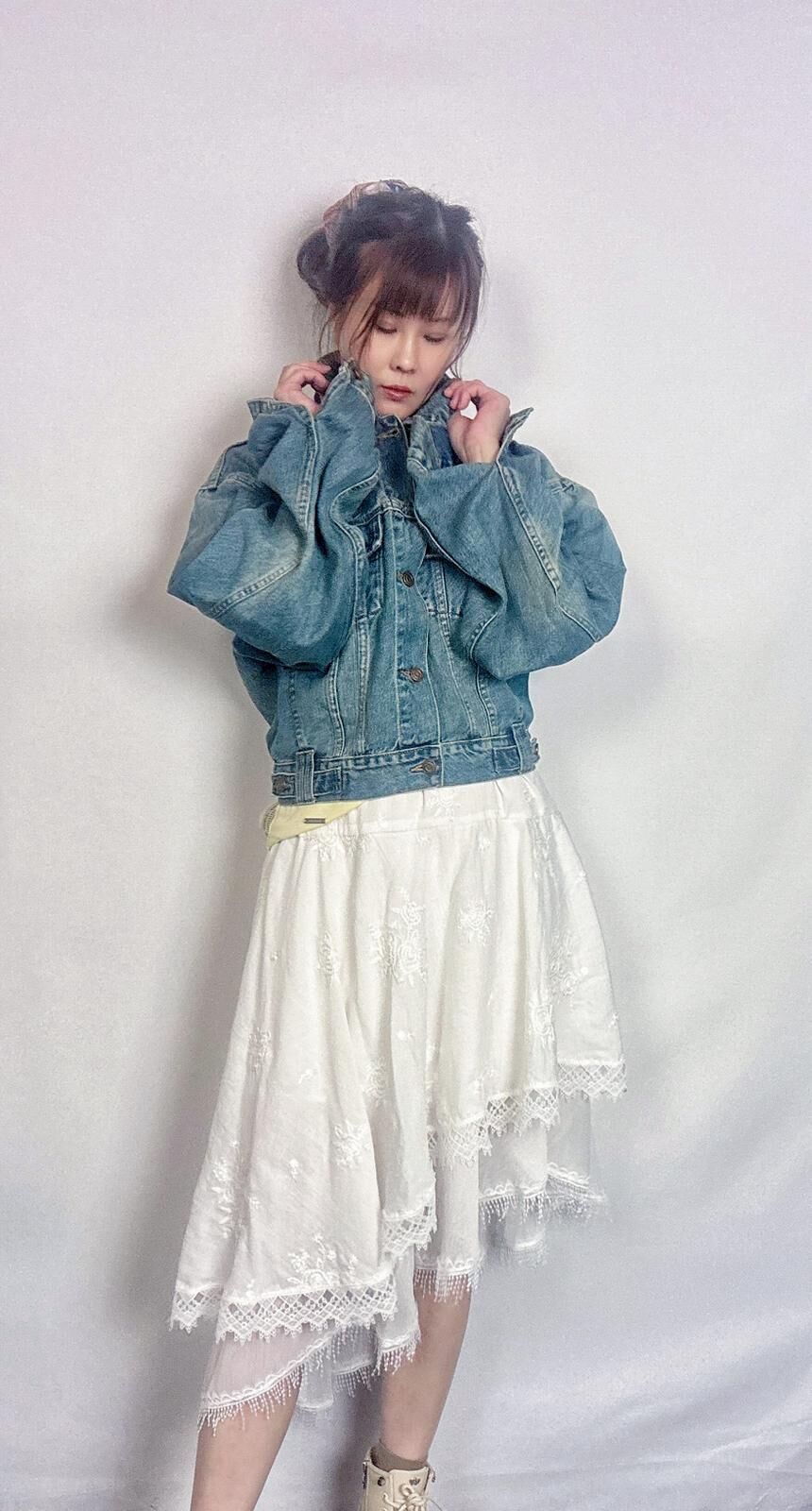 A54 518615 - 復古反領藍色牛仔外套