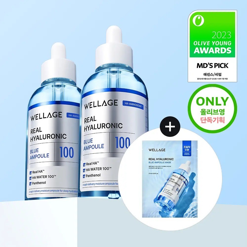 現貨 WELLAGE x mangomee - Real Hyaluronic Blue Ampoule