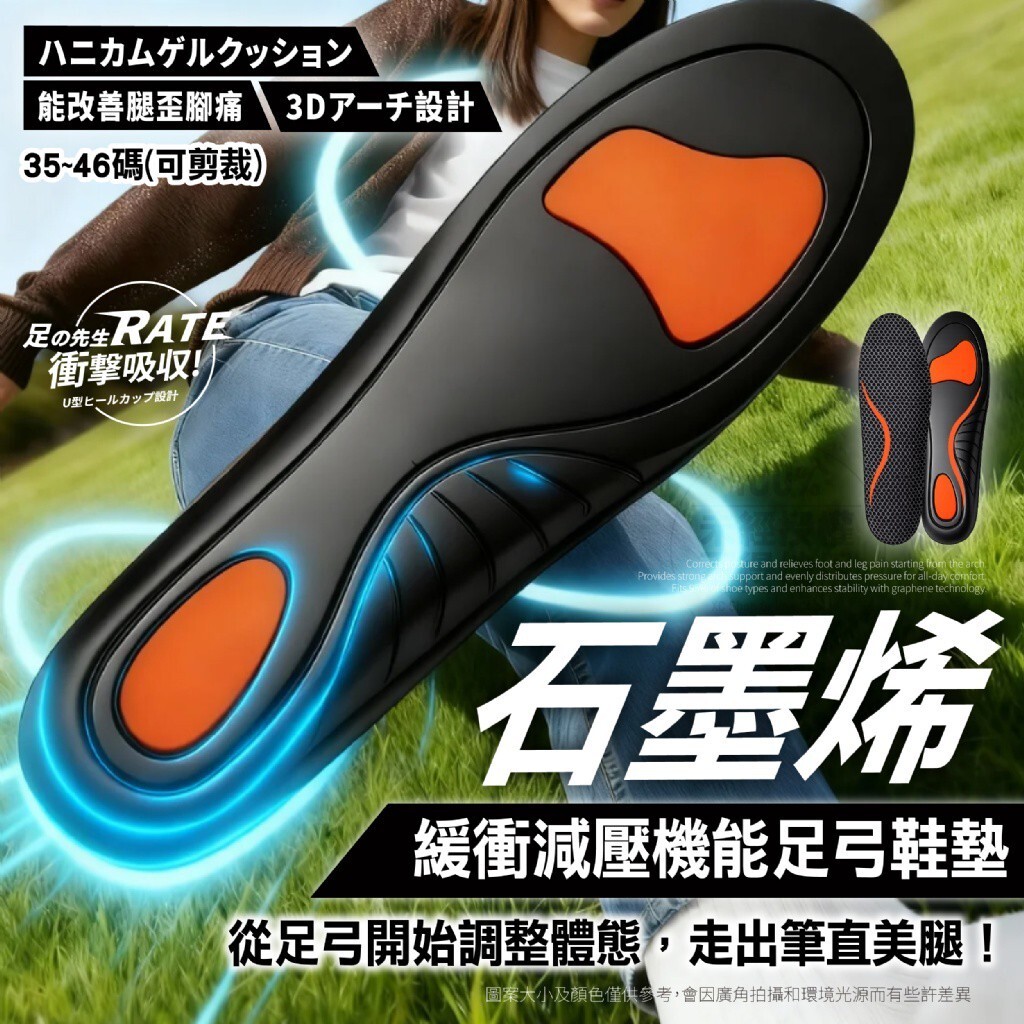 WSBB10642 足の先生®石墨烯緩衝減壓機能足弓鞋墊 2雙/組（5月中旬）