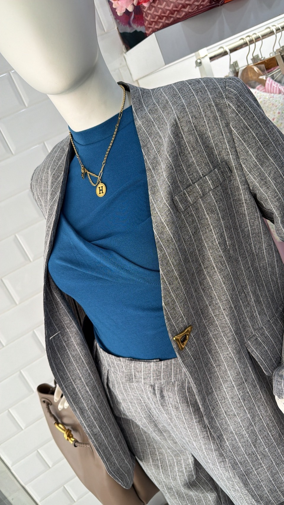 都會CHILL 條紋西裝套裝(2件組)