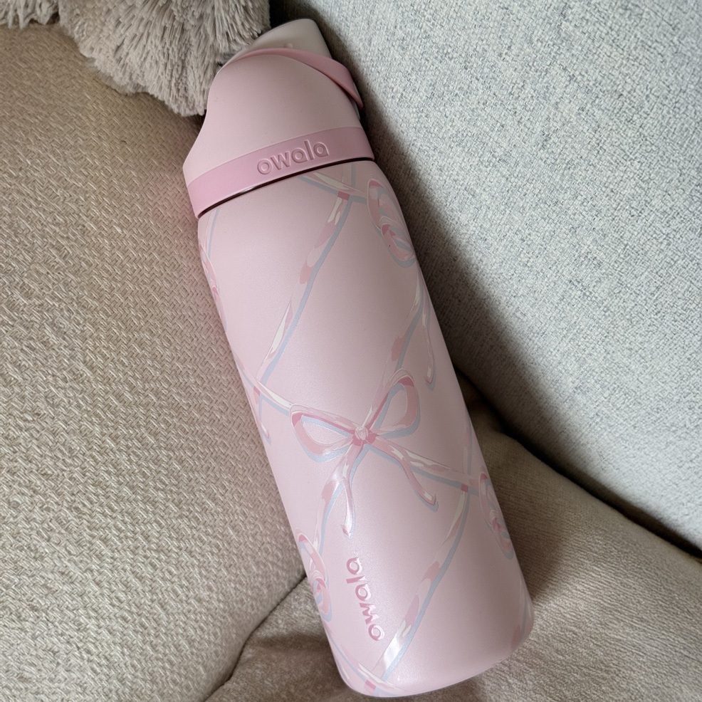 🇺🇸 OWALA FreeSip 假期限定 粉紅色 櫻花粉 蝴蝶結 不鏽鋼保溫杯 直飲杯 吸管杯 32oz 946ml / 預購