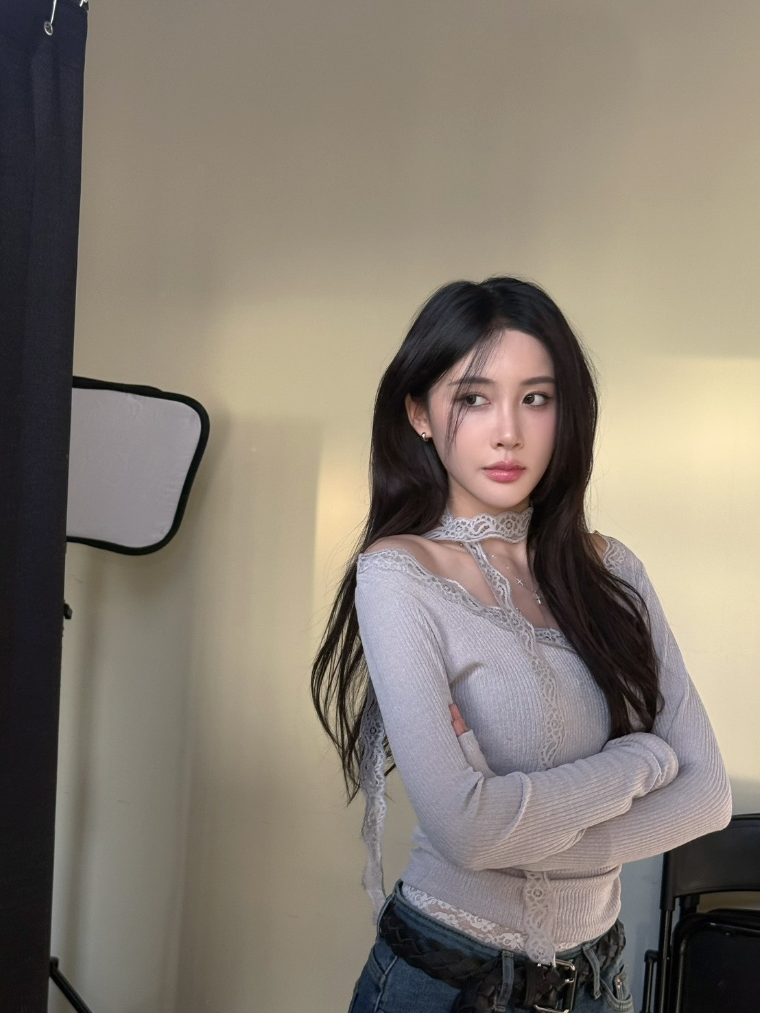 🇰🇷 F02 本期推薦!羅瑟維爾2.0 蕾絲拼接top(附小圍巾）