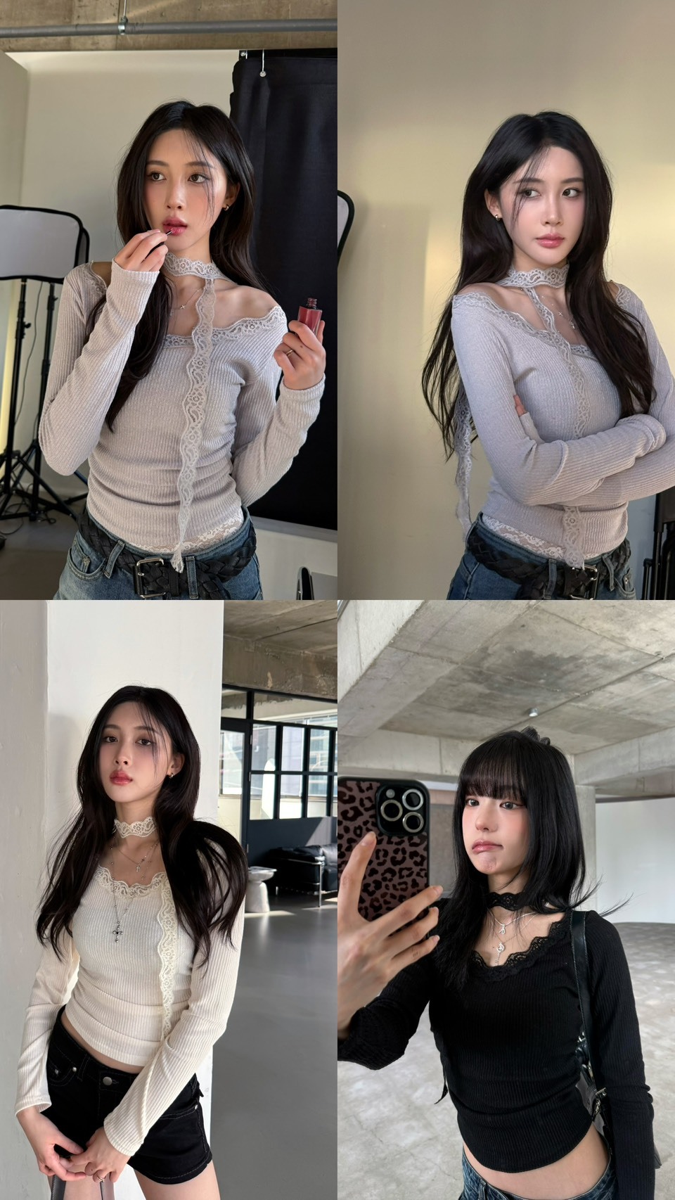 🇰🇷 F02 本期推薦!羅瑟維爾2.0 蕾絲拼接top(附小圍巾）