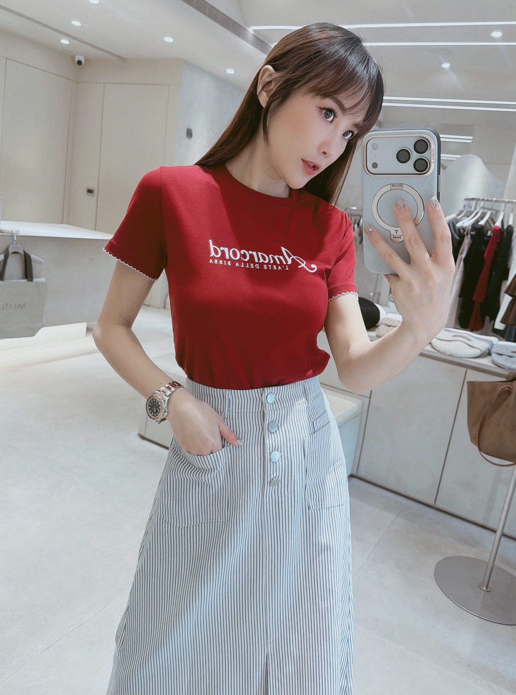 植絨Amarcord滾邊袖棉質衣