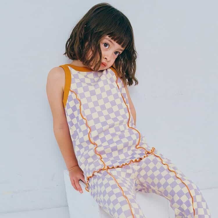 日本 90-140 木耳邊彈性羅紋背心 6色