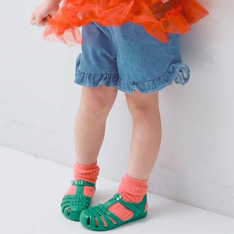 日本 90-140 斜紋布荷葉邊短褲 5色