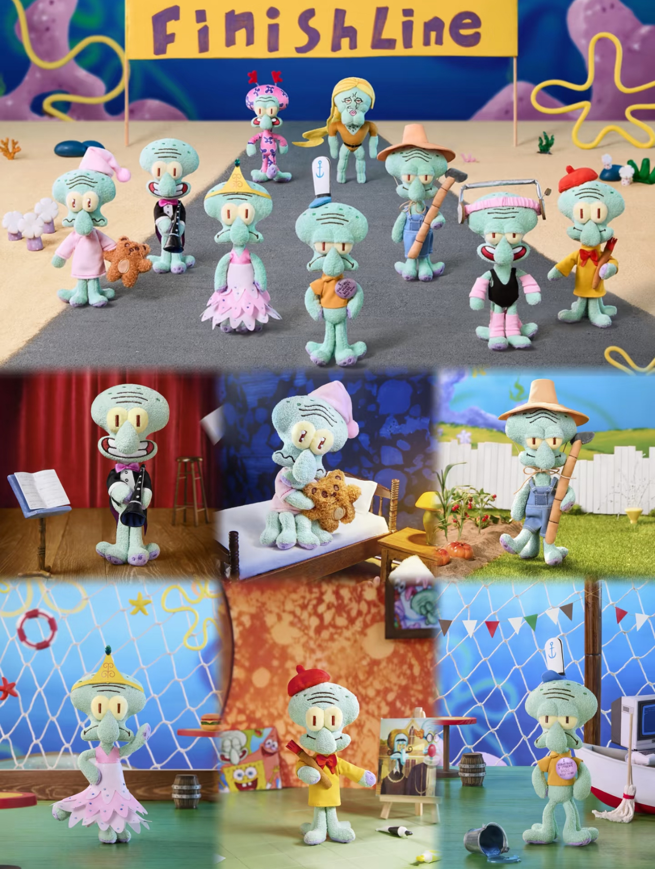 代購-比奇堡 章魚哥的一天 毛絨公仔 盲盒 單個盲盒/一中盒（共8款，不重複）