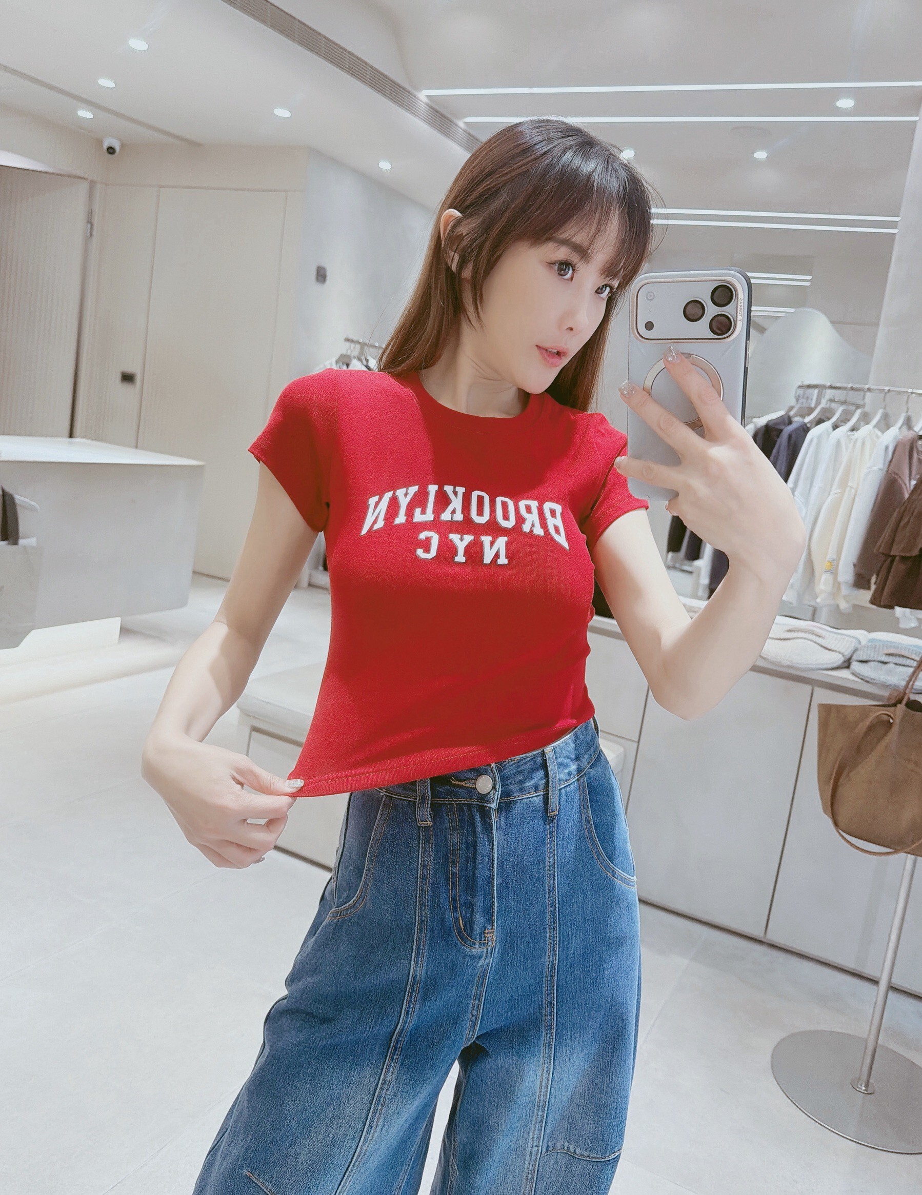 BRO配色字母短版棉質衣