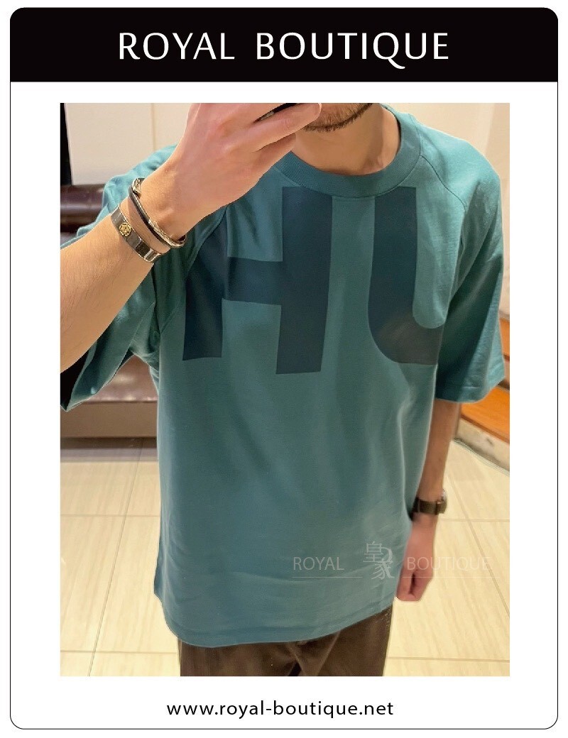 BOSS HUGO胸前立體英字拉克蘭袖寬版短T