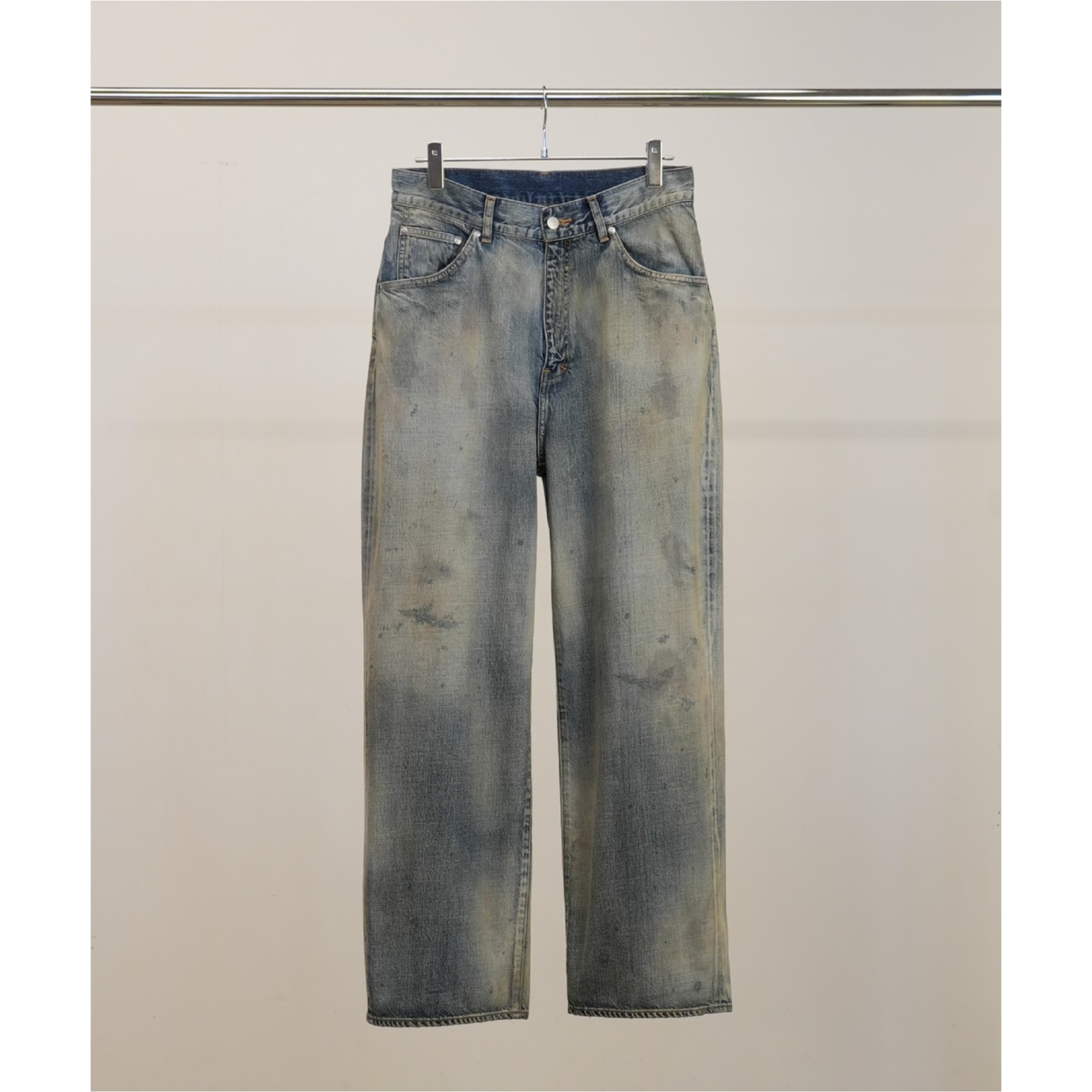 2026SS ANCELLM #01 MIDTAPERED 5P DENIM PANTS 潑漆 洗舊 牛仔褲 現貨 ANC-#01-26SS