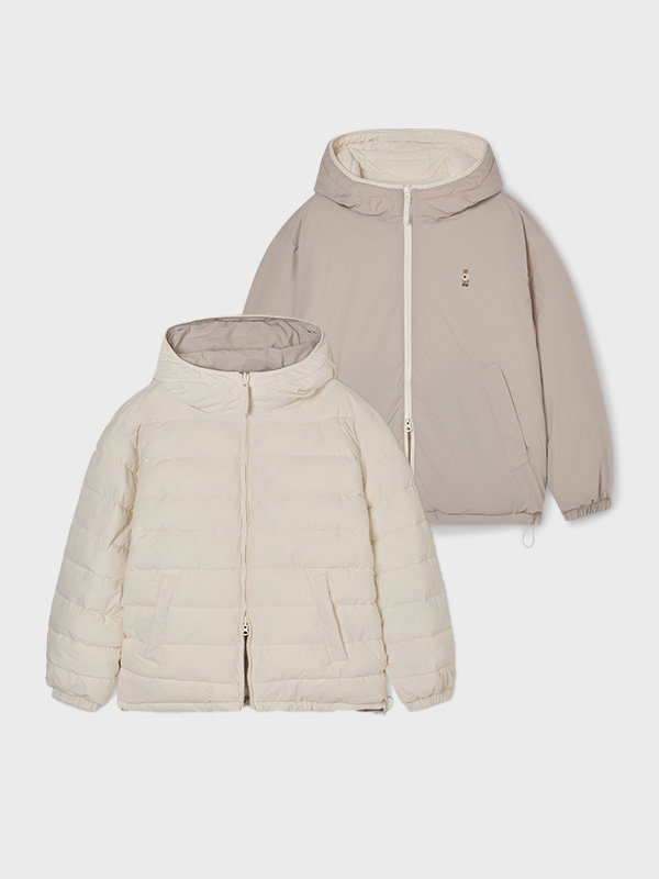 【預購】韓國代購 WHO.A.U Light Hooded Reversible Jacket 小熊 雙面穿 羽絨 保暖 防風 外套