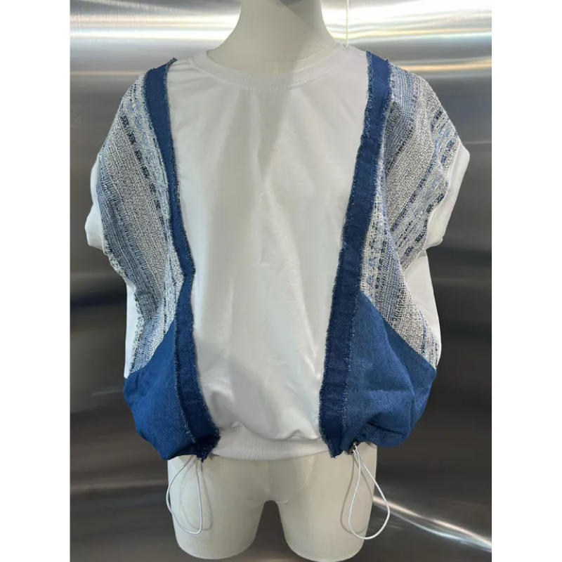 HKCG0302-026 TOP藍色條紋馬甲 (A26)