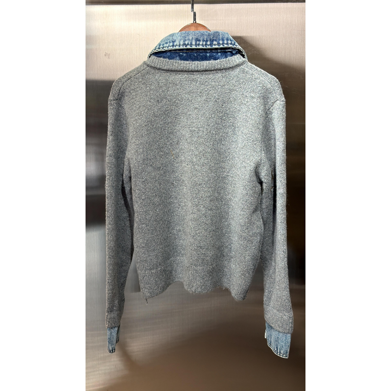 HKCG0302-039 JAC灰色牛仔領假兩件 (A39)