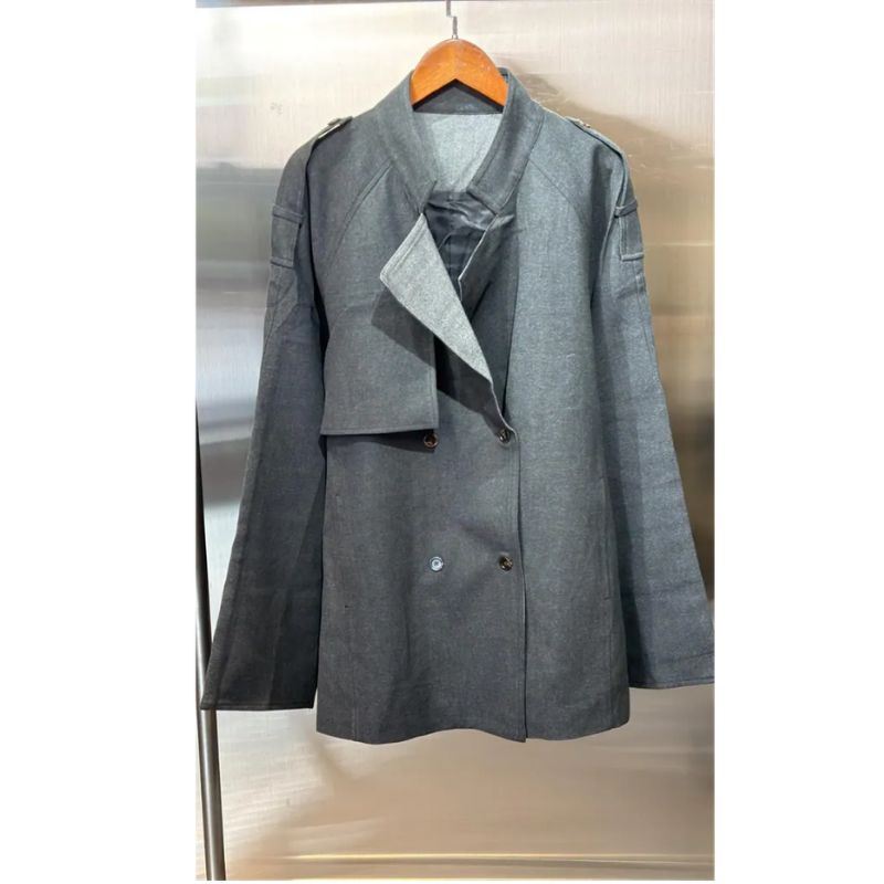 HKCG0302-044 JAC灰色束腰長袖大褸 (A44)