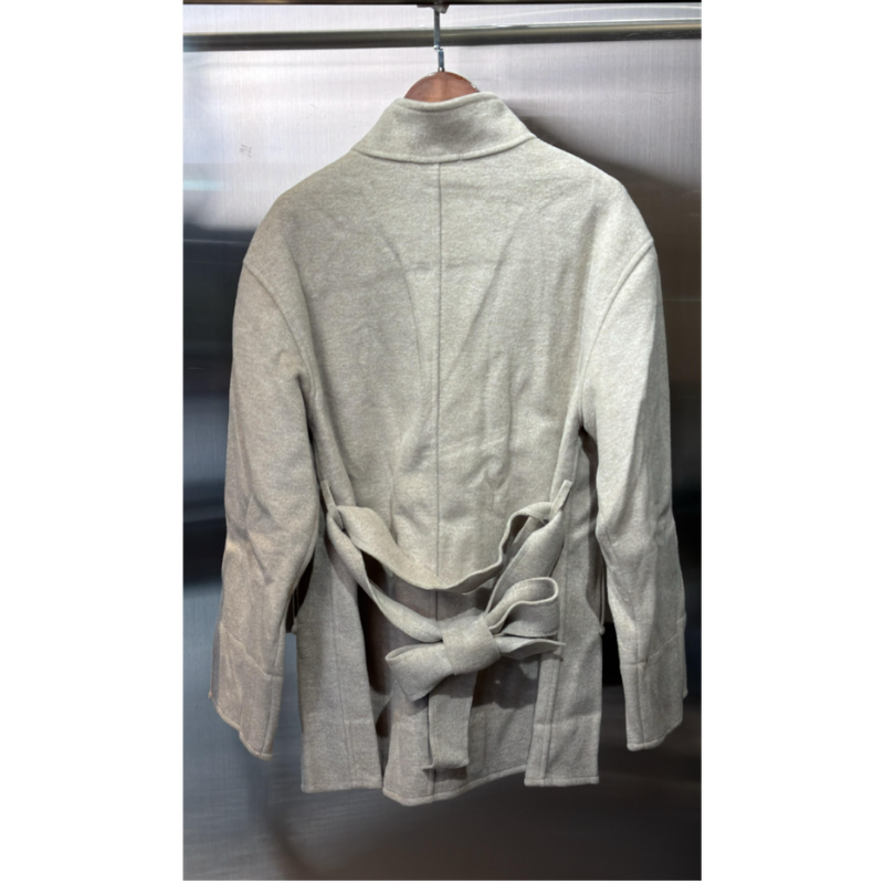 HKCG0302-045 JAC卡其色束腰頸釦大褸 (A45)