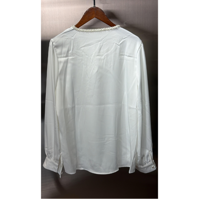 HKCG0302-048 TOP白色珠珠領衫 (A48)