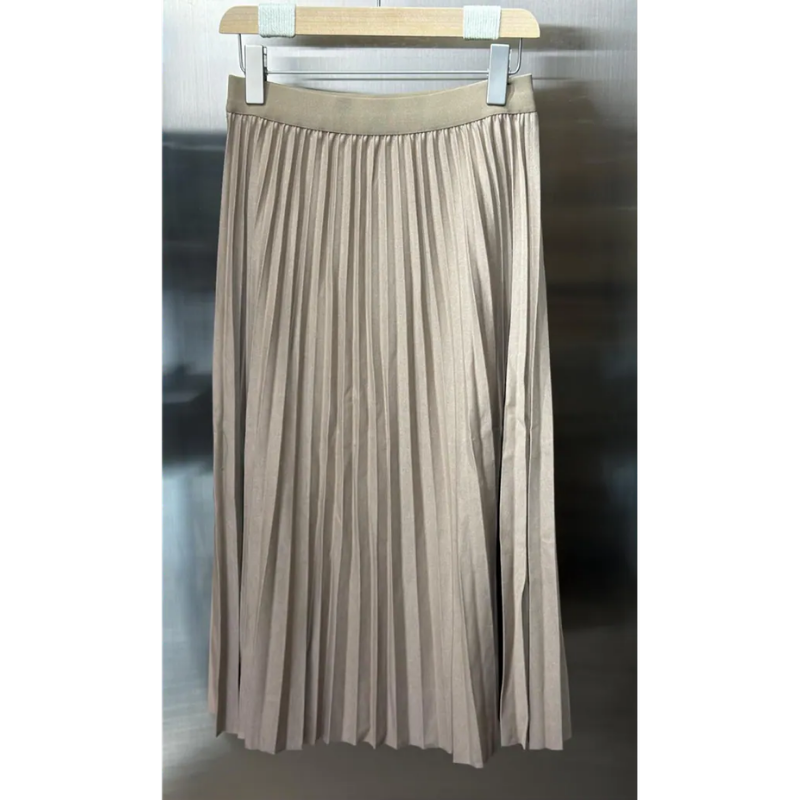 HKCG0302-059 BOT卡其百褶長裙 (A59)