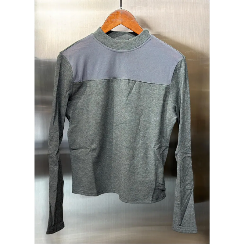 HKCG0302-058 TOP灰色拼接打底衫 (A58)