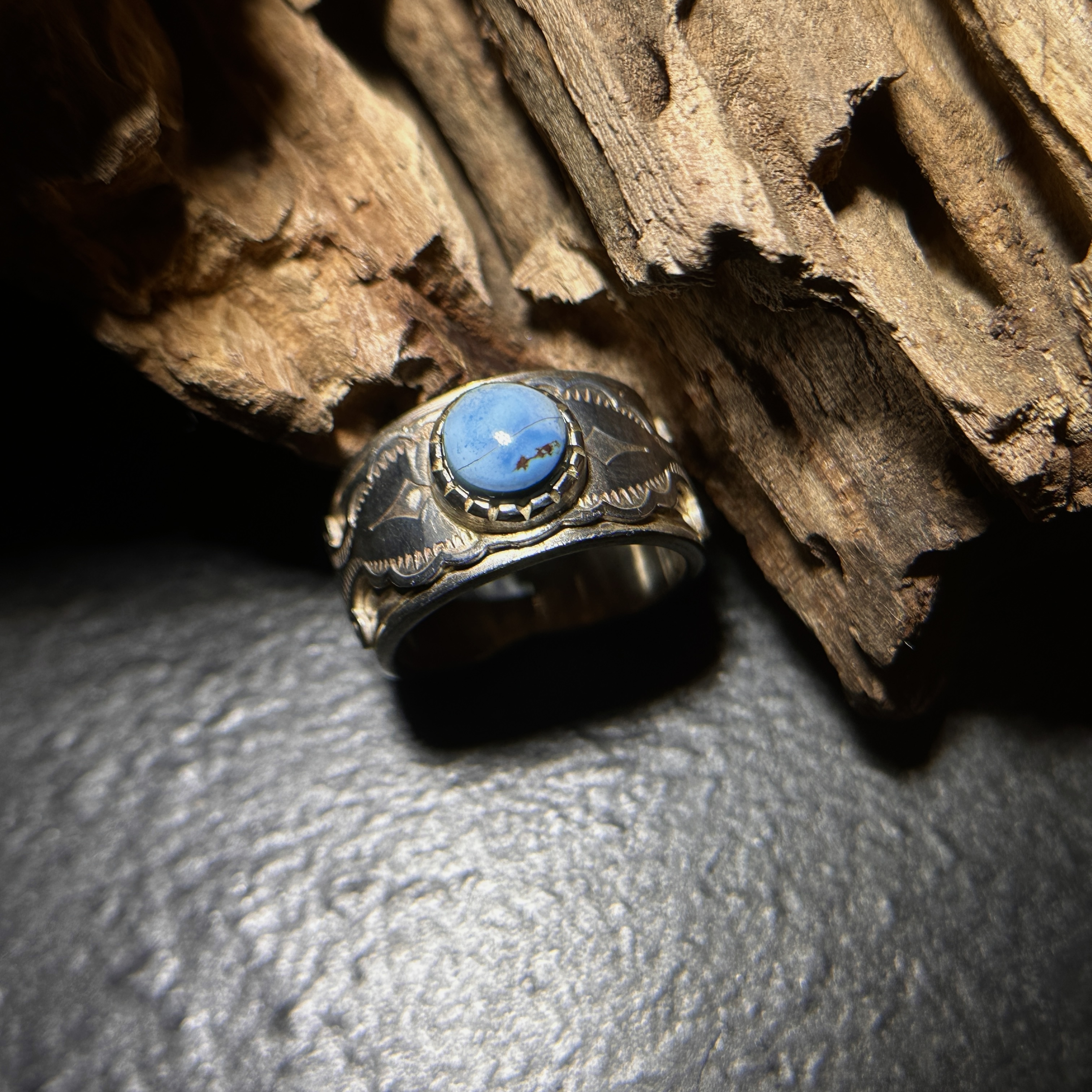 G_Smith-純銀鑲Golden Hill松石戒指