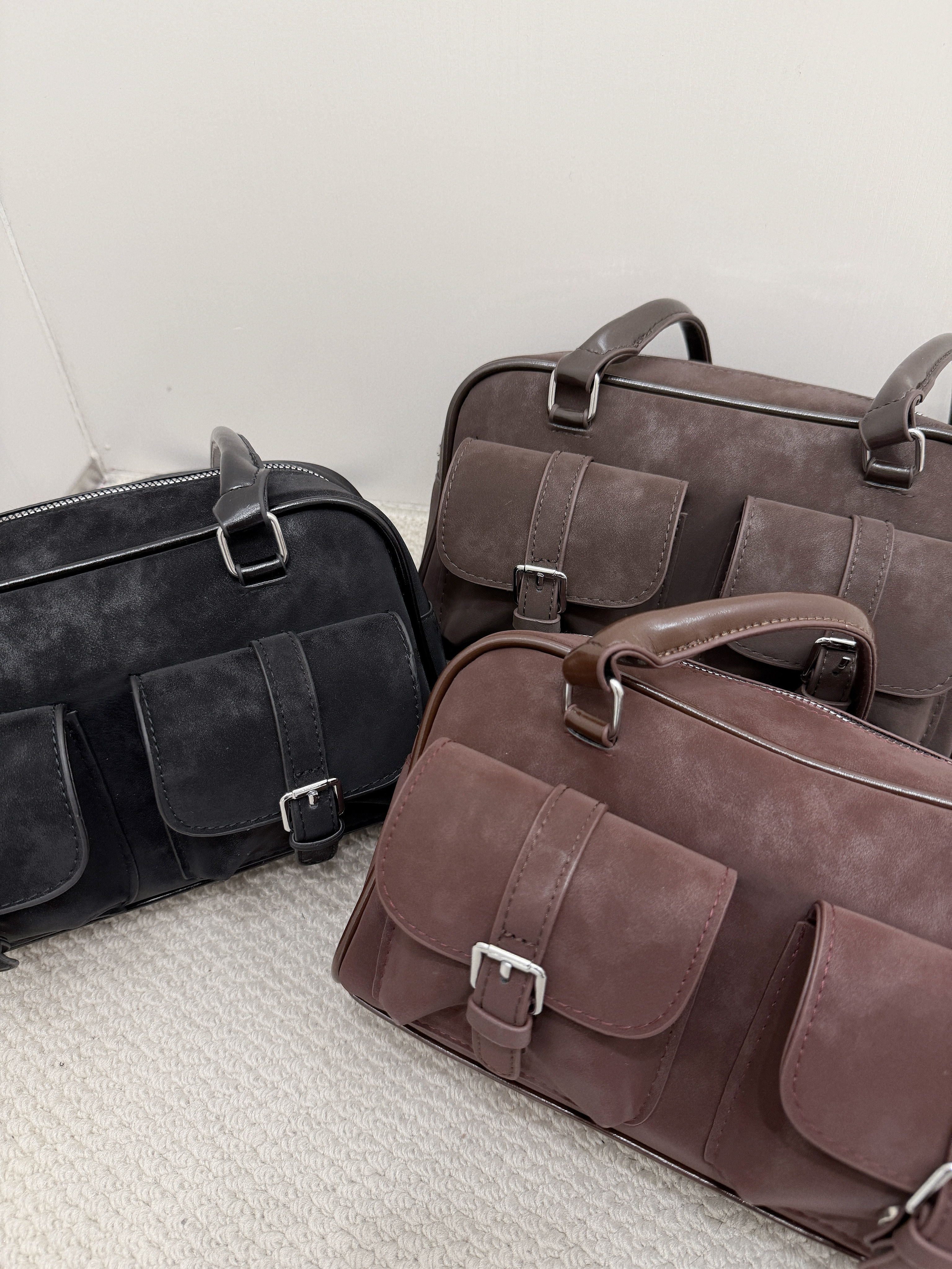 A0311｜校園風多容格麂皮保齡球袋✧° ७🦘