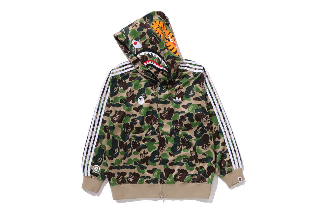 2026SS ADIDAS X A BATHING APE BAPE RELAXED FIT TRACK CAMO SHARK FULL ZIP HOODIE 聯名 寬版 鯊魚 外套 現貨 KF4916