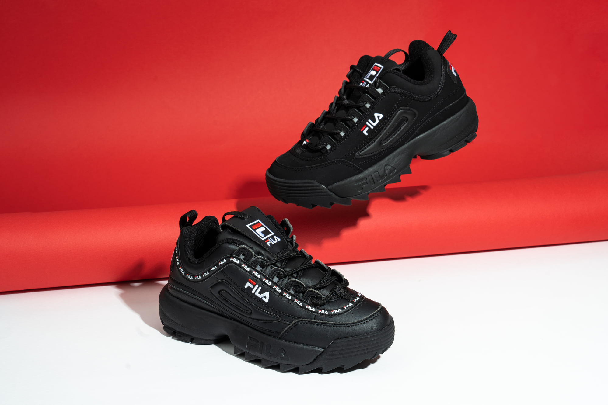 FILA DISRUPTOR2 TAPEYTAPE FS1HTB1092X-BBK 增高 黑魂