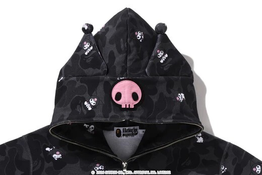 <極限量> BAPE X KUROMI CAMO FULL ZIP HOODIE