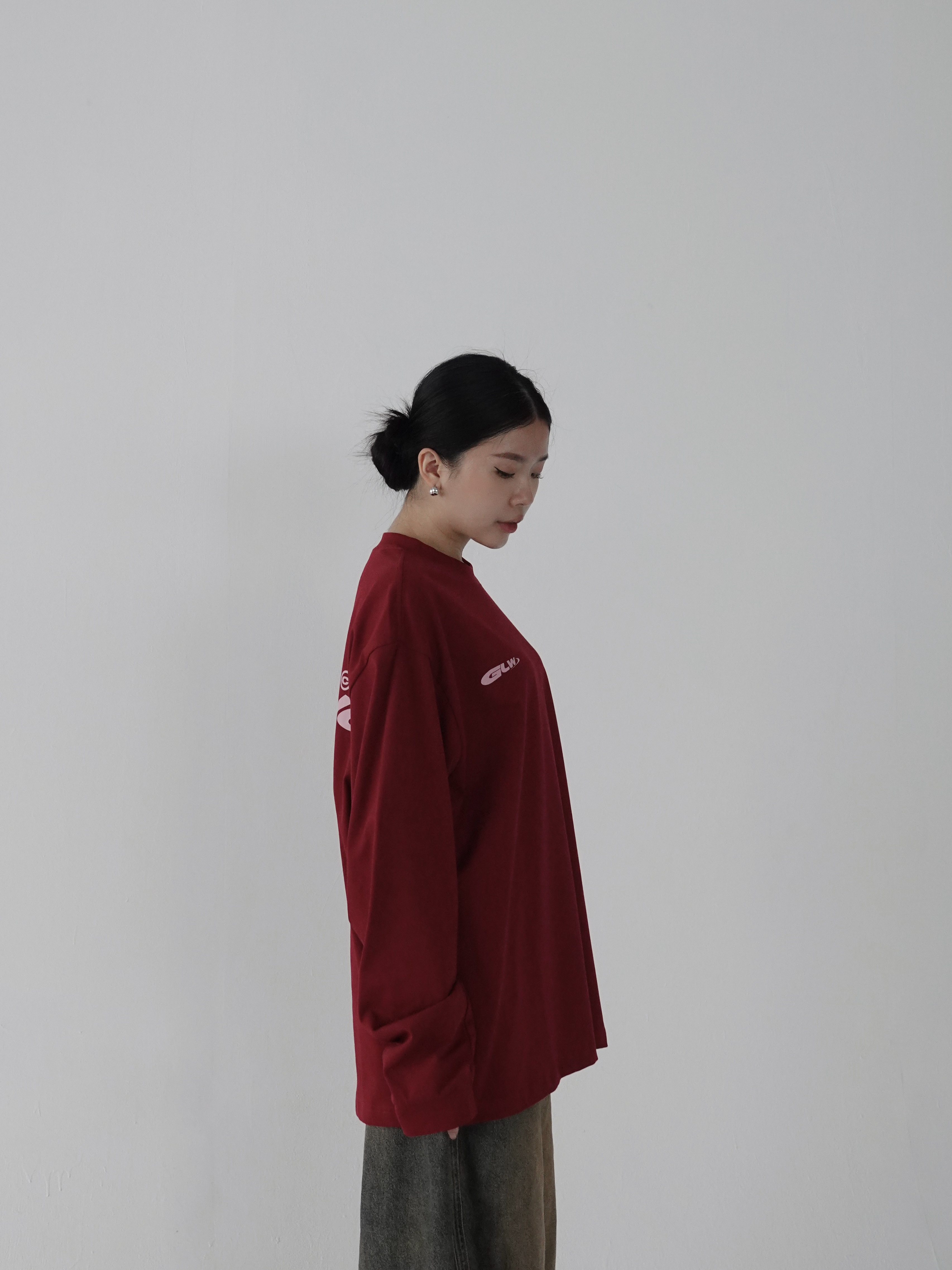 𝐆𝐋𝐎𝐖𝐈𝐍𝐆 / GLOW TOGETHER Oversized LS Tee (Cherry)