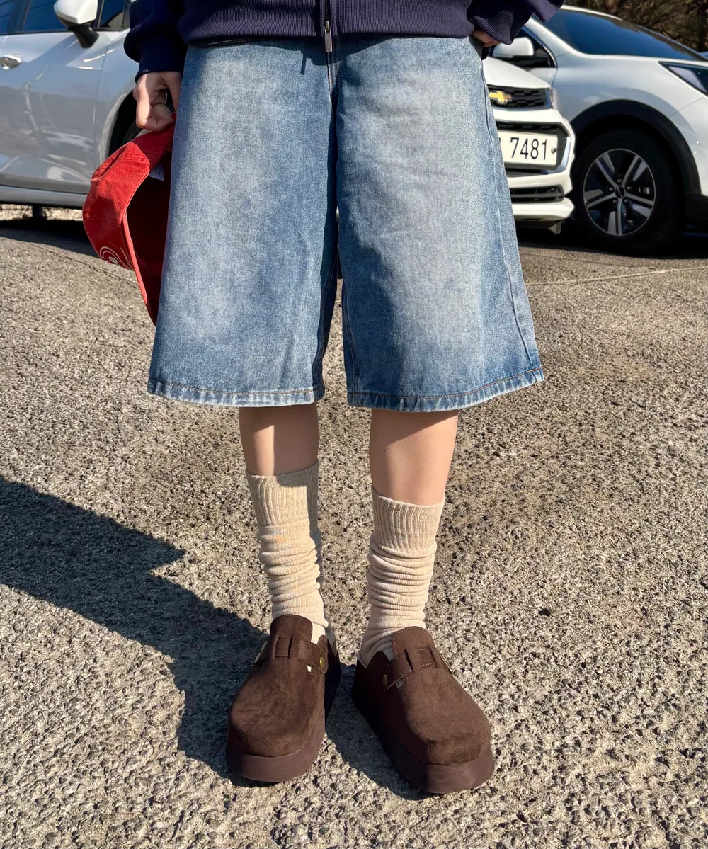 韓國 Shoopen Platform Synthetic Suede Clogs 厚底款 (2 Colours)