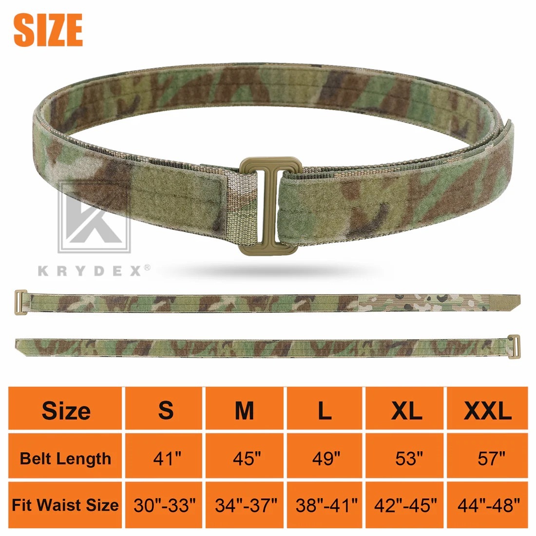 KRYDEX 戰術內腰腰帶（1.5″）｜魔鬼氈承重Concealed Carry｜K.T.Tactical