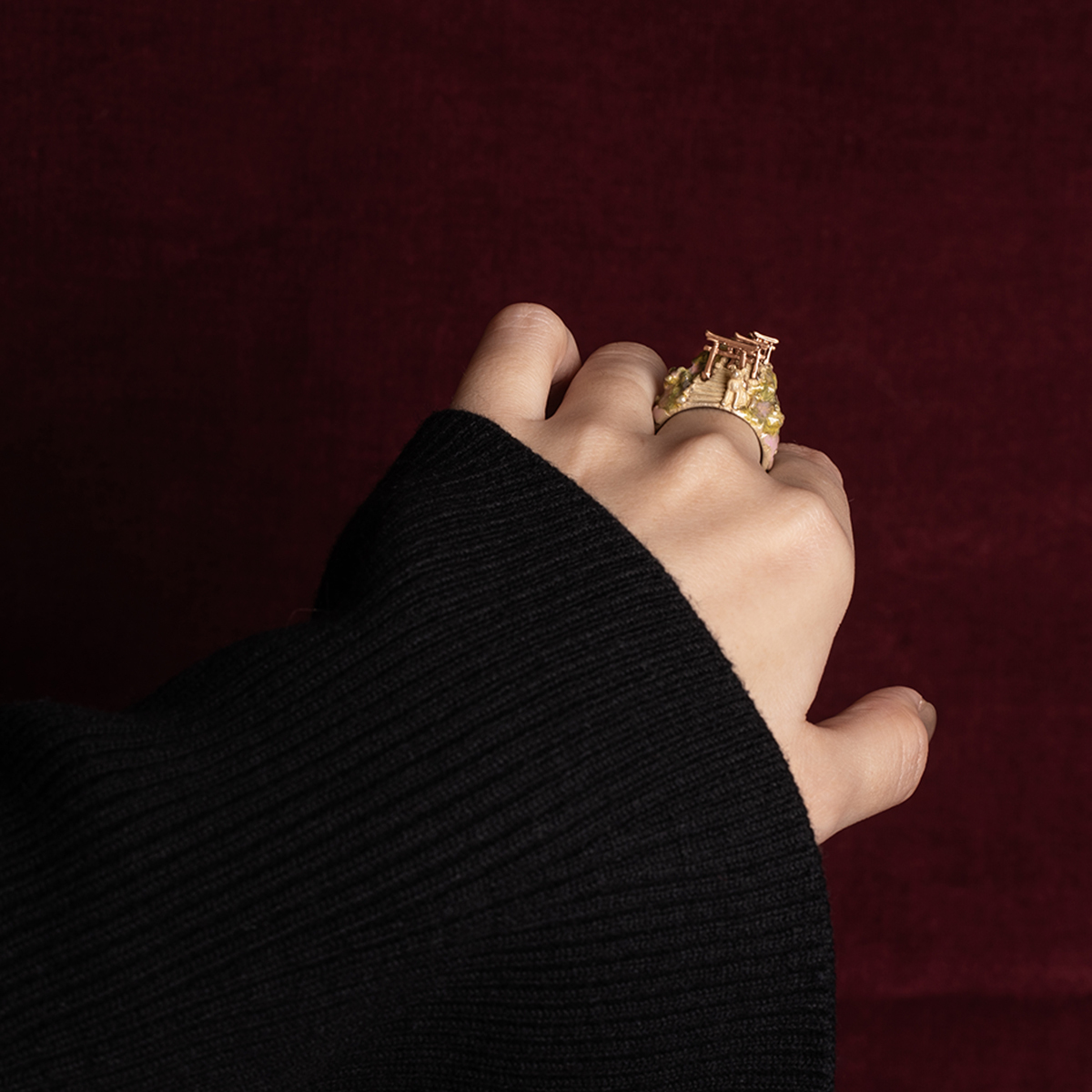 狐狸引領的奇幻小徑戒指