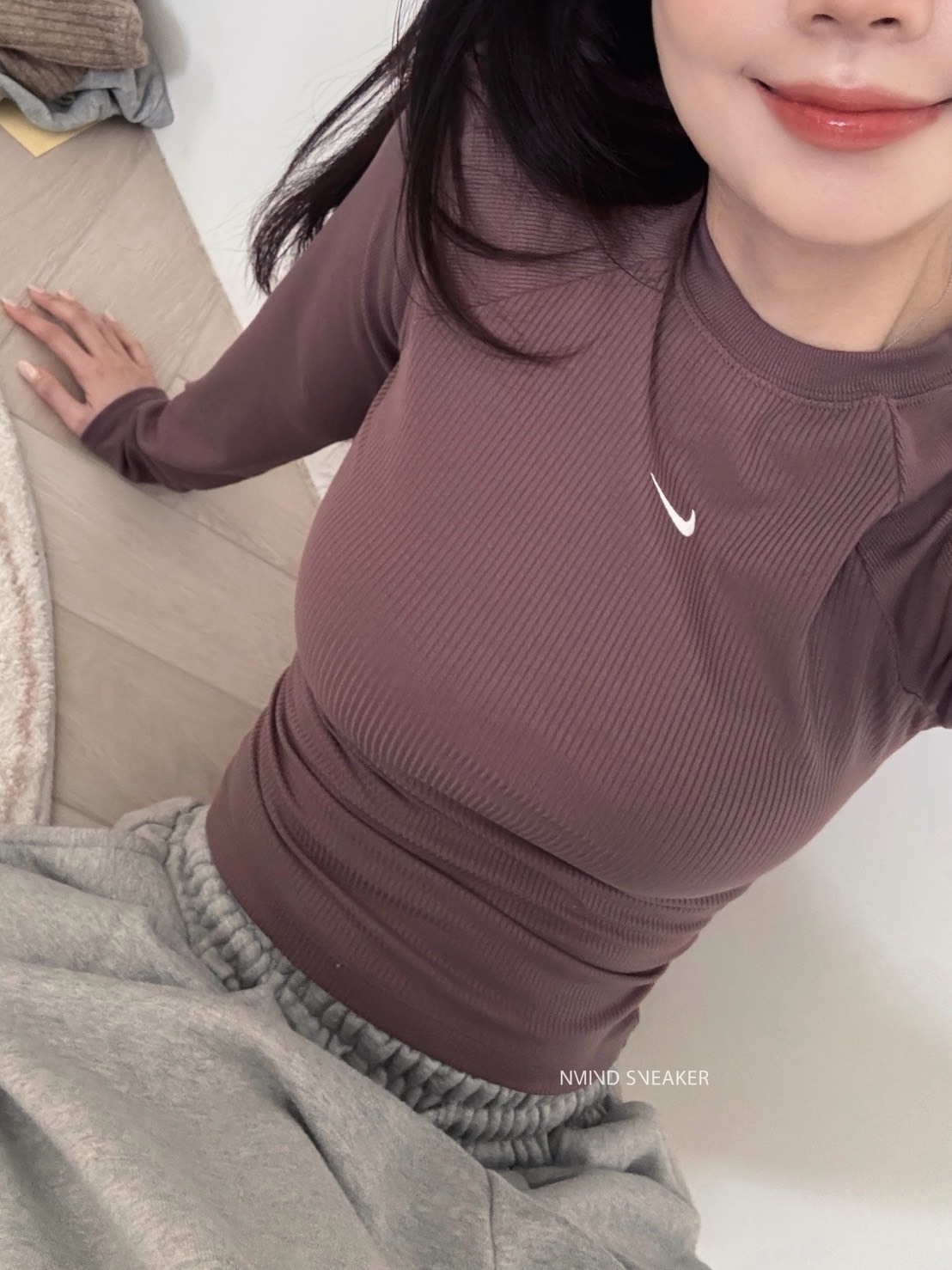 <辣妹請收> NIKE 螺紋貼身薄長袖