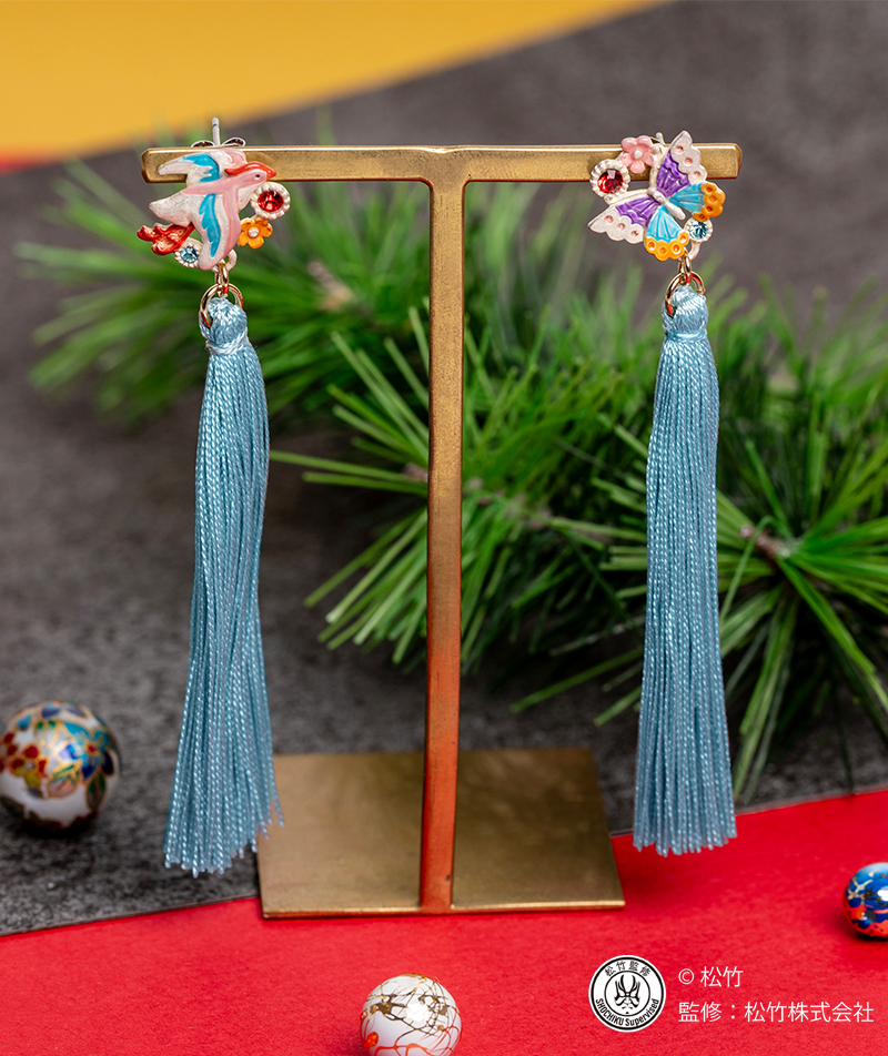 【歌舞伎】鴴鳥與蝴蝶流蘇耳環