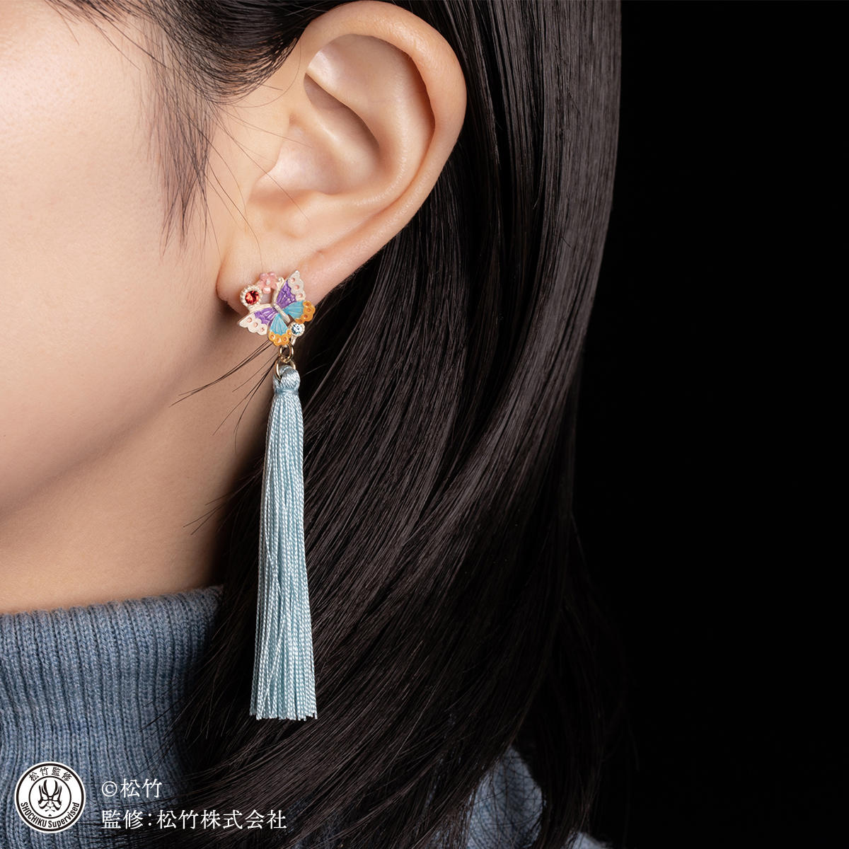 【歌舞伎】鴴鳥與蝴蝶流蘇耳環