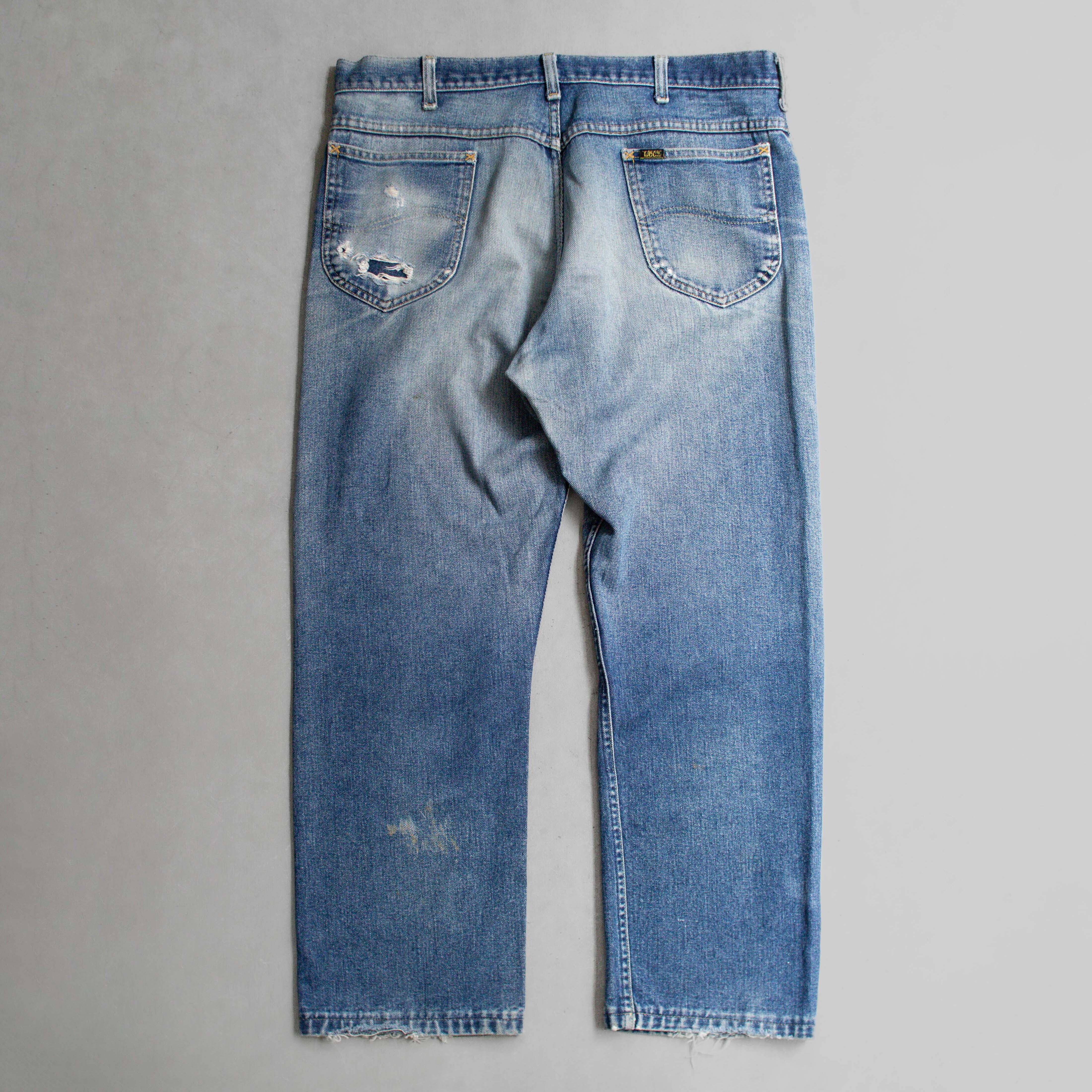 VINTAGE LEE RIDER DENIM PANTS 美國製 拉鍊 直筒 牛仔 丹寧 長褲 C