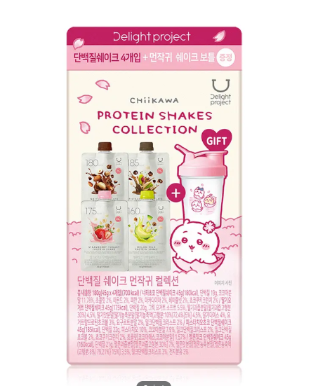 Delight Project x 吉伊卡哇蛋白奶昔4入組 + 吉伊卡哇搖搖杯