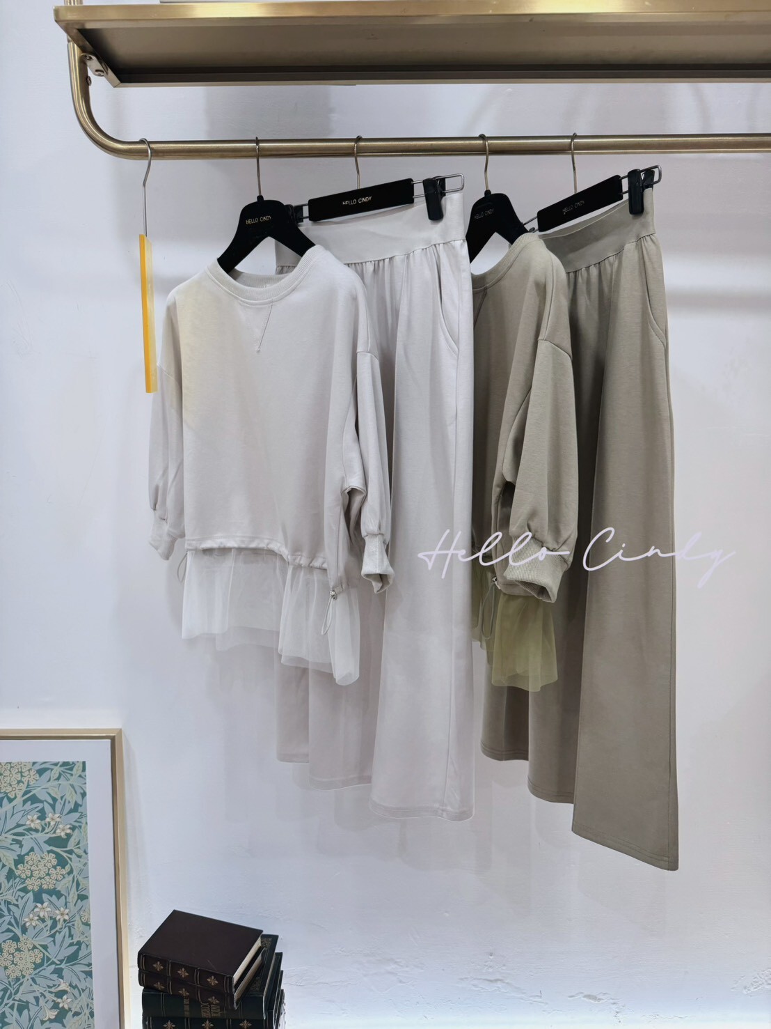 B02069 甜美又顯瘦的下網紗上衣+鉛筆裙套裝組