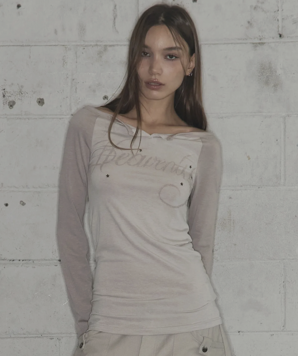 FANCY CLUB 露肩一字領長袖 MAR