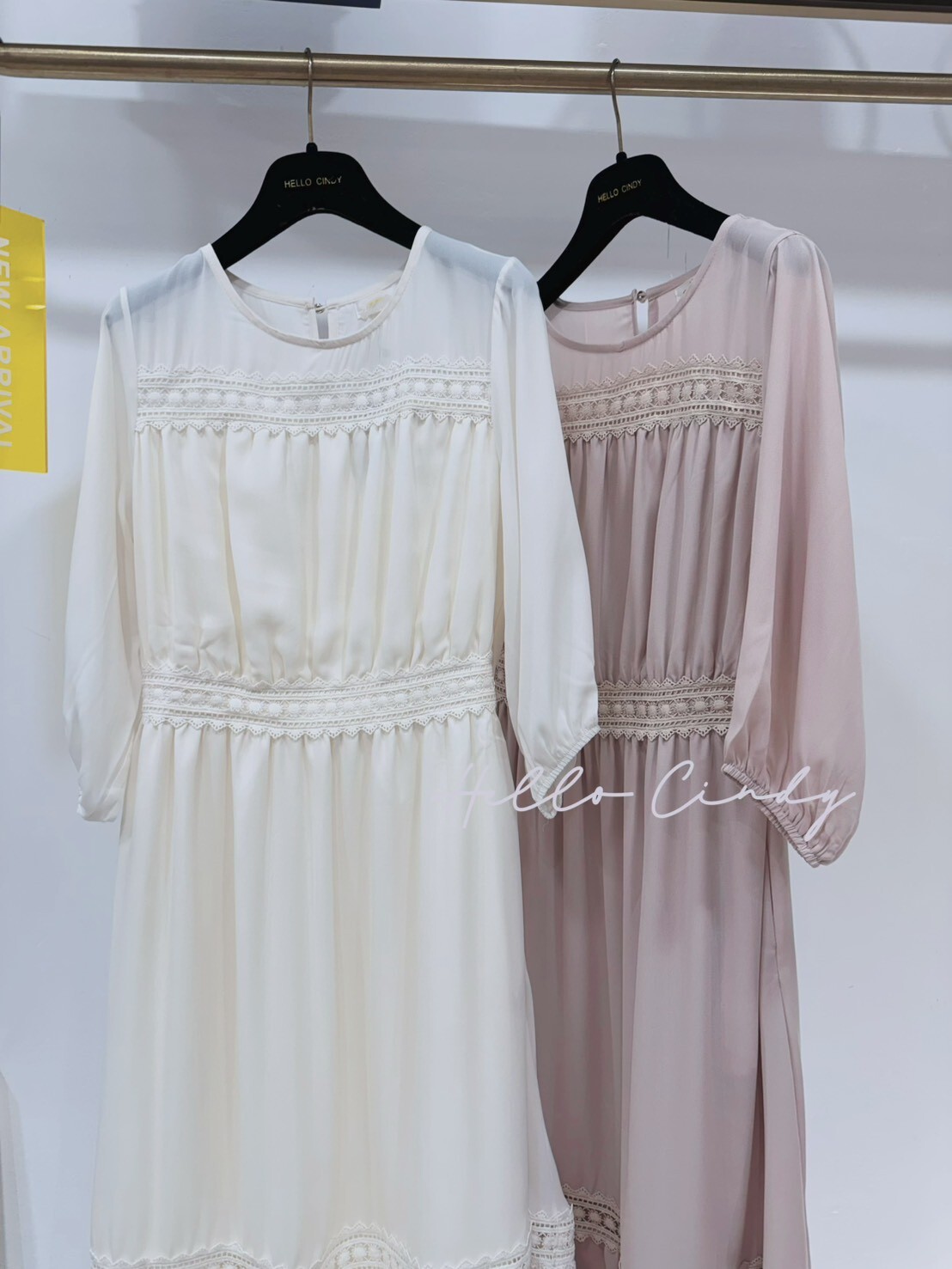 B02077 法式甜美優雅感蕾絲長洋裝