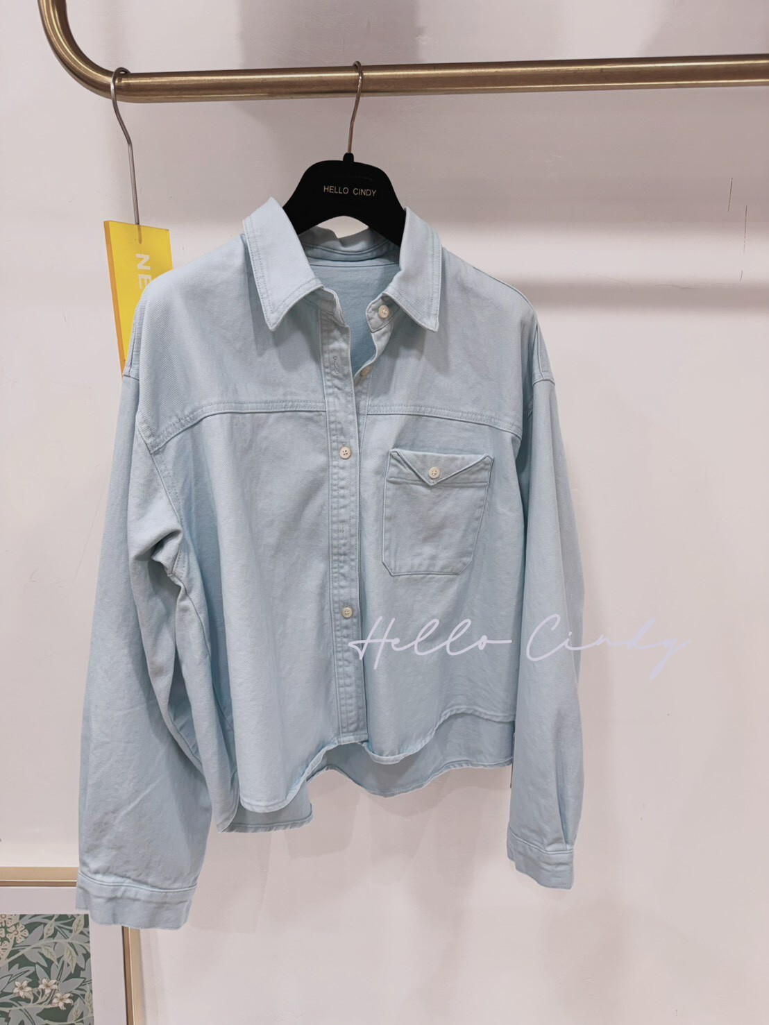 B02065 Cindy自留推薦糖果色優雅牛仔襯衫式外套