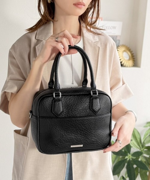 日本🇯🇵連線 Classical Elf 2WAY荔枝皮方形波士頓單肩包 手提包 荔枝革 單肩包 肩背包 斜背包 2色(任買兩件711免運)/預購