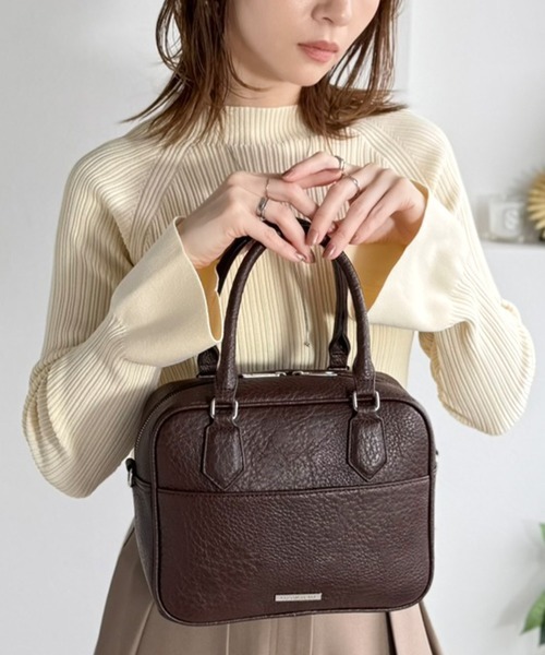 日本🇯🇵連線 Classical Elf 2WAY荔枝皮方形波士頓單肩包 手提包 荔枝革 單肩包 肩背包 斜背包 2色(任買兩件711免運)/預購