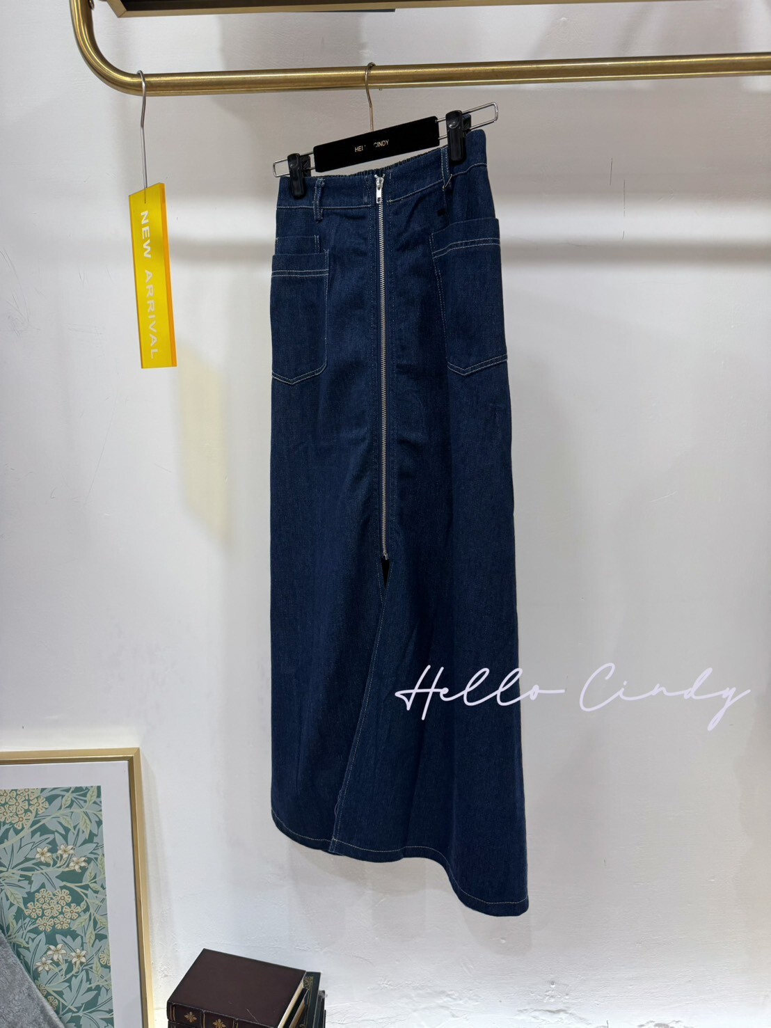 B02074 超顯瘦牛仔拉鏈鉛筆窄裙