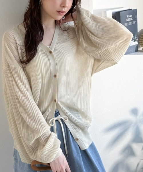 日本🇯🇵連線 Classical Elf 寬鬆隨興褶襉薄紗開襟衫 立體褶襉 薄紗 開襟衫 V領 外搭 小外套 5色(任買兩件711免運)/預購