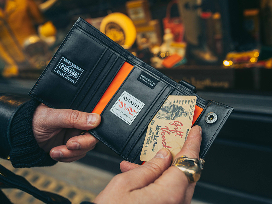 2026SS Lewis Leathers x PORTER MULTI POUCH 吉田 日本限定 聯名 日本製 馬皮 皮革 皮夾 短夾 現貨 386-13092