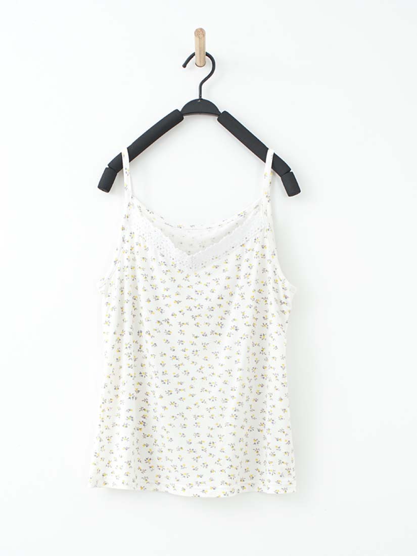 小碎花蕾絲細肩帶背心